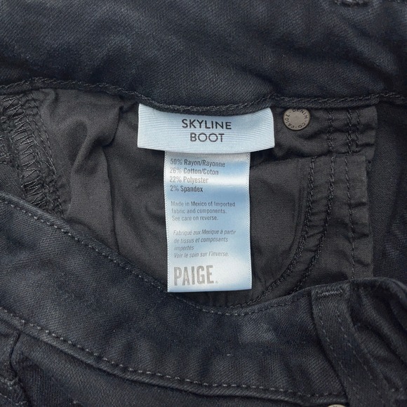 PAIGE Skyline Boot Black Denim Jeans Women's Size 31 Bootcut Flare - Picture 7 of 9